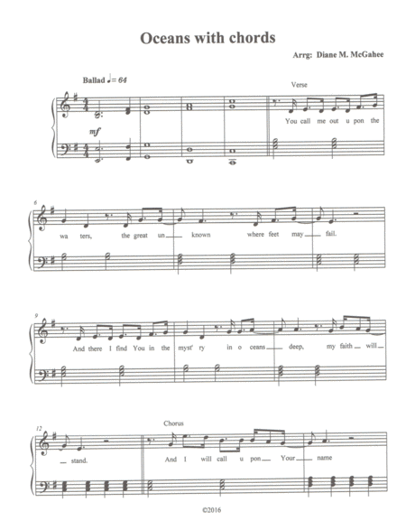 Oceans Where Feet May Fail Level 2 Sheet Music