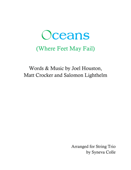 Oceans Where Feet May Fail Sheet Music