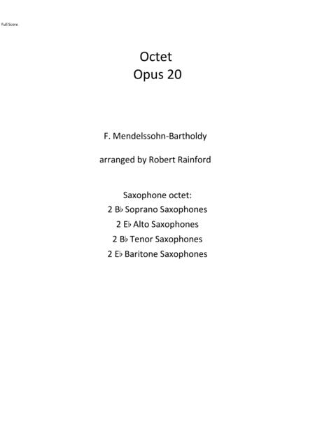 Free Sheet Music Octet Opus 20