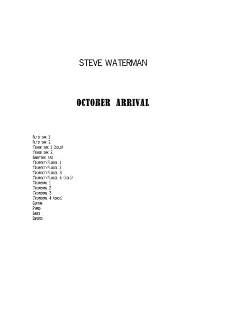 October Arrival Sheet Music