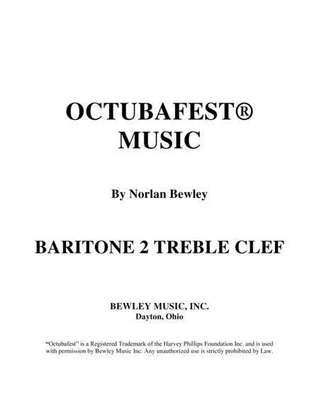 Octubafest Baritone 2 Treble Clef Part Book Tuba Euphonium Quartet Sheet Music