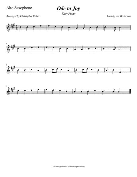 Free Sheet Music Ode To Joy Alto Saxophone