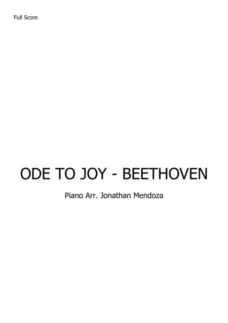 Ode To Joy Beethoven Very Easy Piano Arr Sheet Music