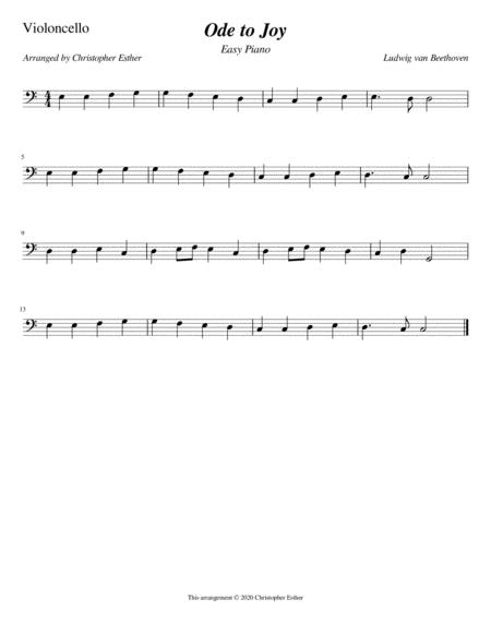 Free Sheet Music Ode To Joy Cello