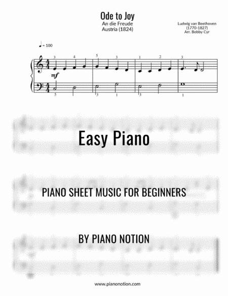 Free Sheet Music Ode To Joy Easy Piano Solo