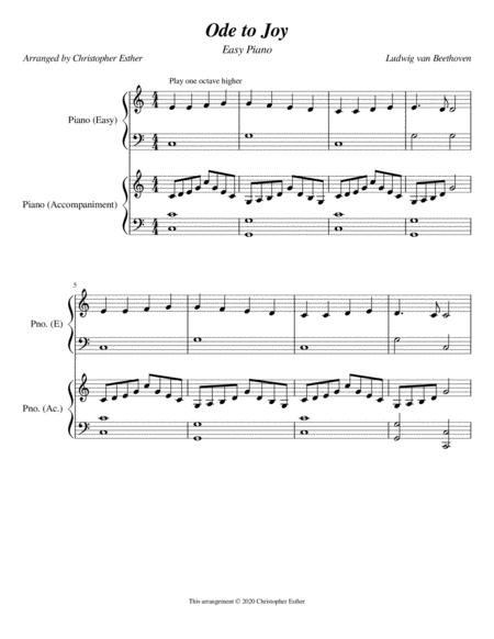 Ode To Joy Easy Piano W Accompaniment Sheet Music