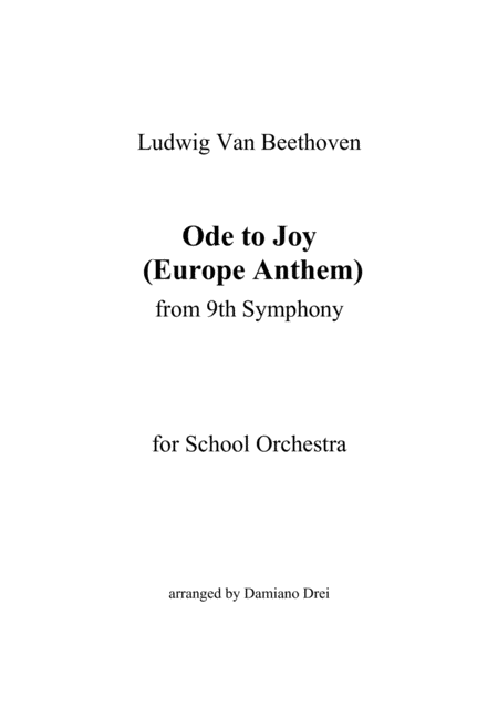 Free Sheet Music Ode To Joy Europe Anthem Flexible Instrumentation