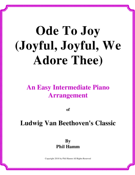 Ode To Joy Joyful Joyful We Adore Thee Jazzy Sheet Music