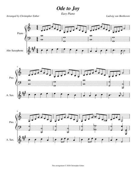 Ode To Joy Piano And Alto Saxophone Sheet Music