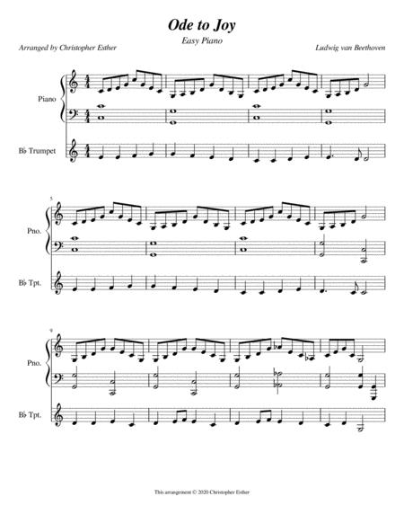 Free Sheet Music Ode To Joy Piano And Trumpet
