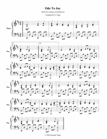 Ode To Joy Piano Solo Sheet Music