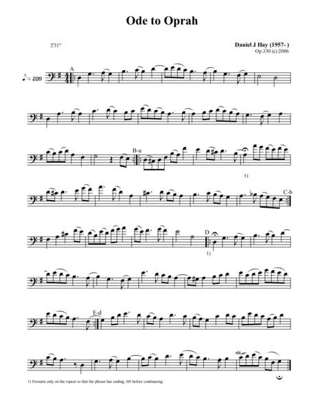 Free Sheet Music Ode To Oprah Bass Solo