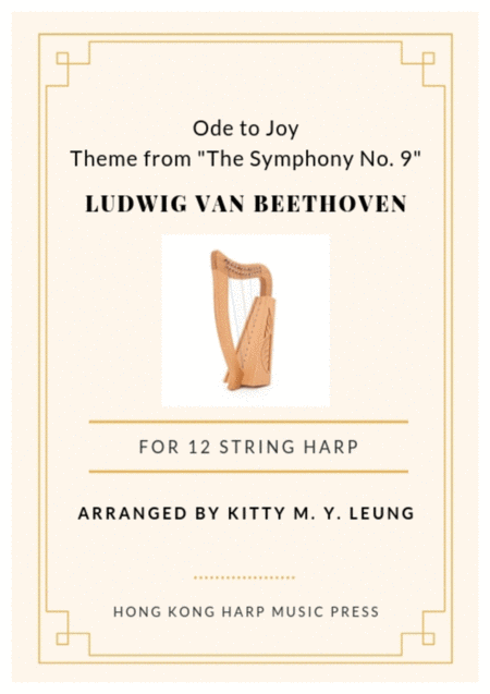 Ody To Joy By Beethoven 12 String Small Lap Harp Sheet Music