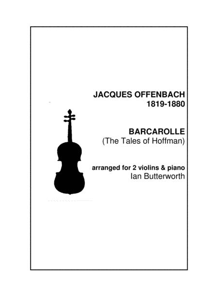 Offenbach Barcarolle The Tales Of Hoffman For Two Violins Piano Sheet Music