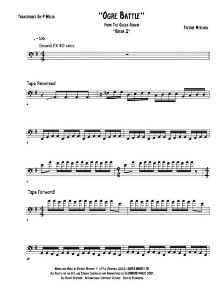 Free Sheet Music Ogre Battle Bass Guitar Tab