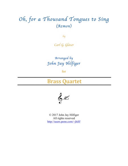 Oh For A Thousand Tongues To Sing Brass Quartet Sheet Music