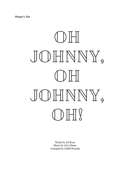 Oh Johnny Oh Johnny Oh Sheet Music