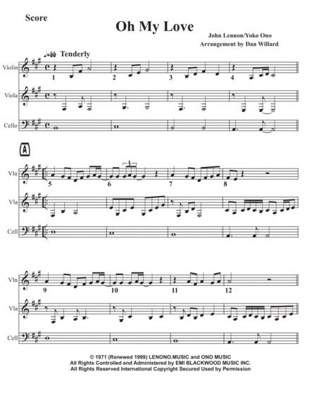 Oh My Love Sheet Music