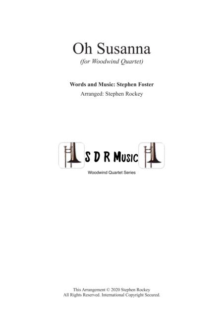 Oh Susanna For Woodwind Quartet Sheet Music