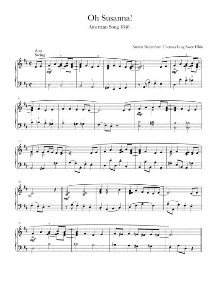 Free Sheet Music Oh Susanna Jazzed