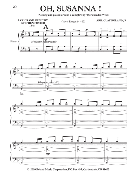 Free Sheet Music Oh Susanna