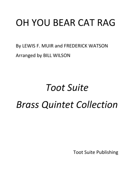 Oh You Bear Cat Rag Sheet Music