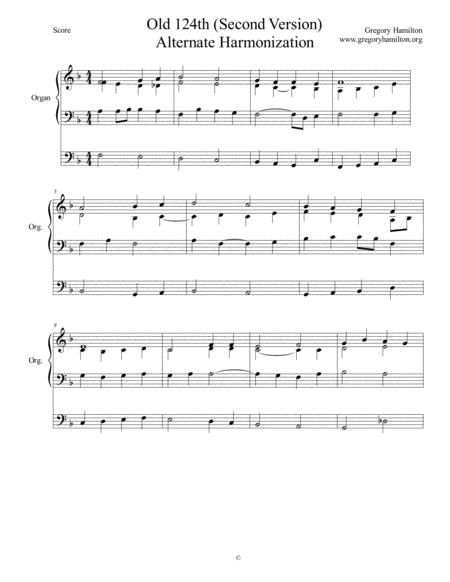 Old 124th Alternate Harmonization Second Version Sheet Music