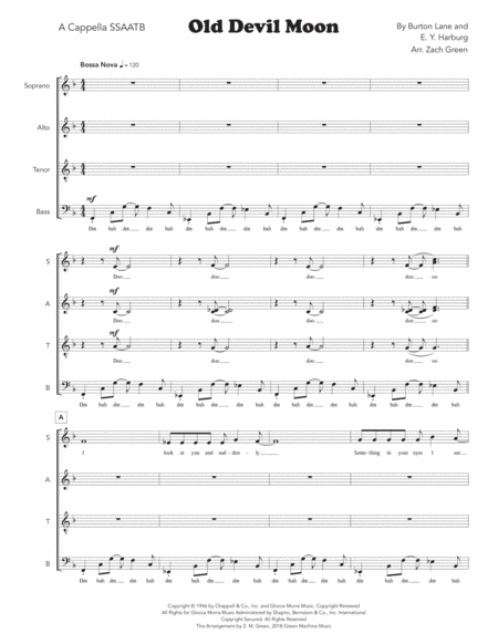 Free Sheet Music Old Devil Moon