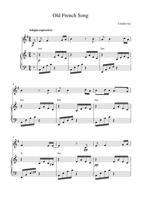 Free Sheet Music Old French Song Modern Version