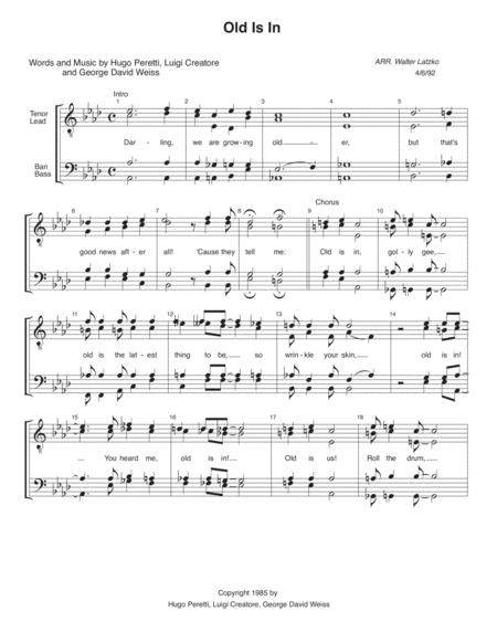 Free Sheet Music Old Is In