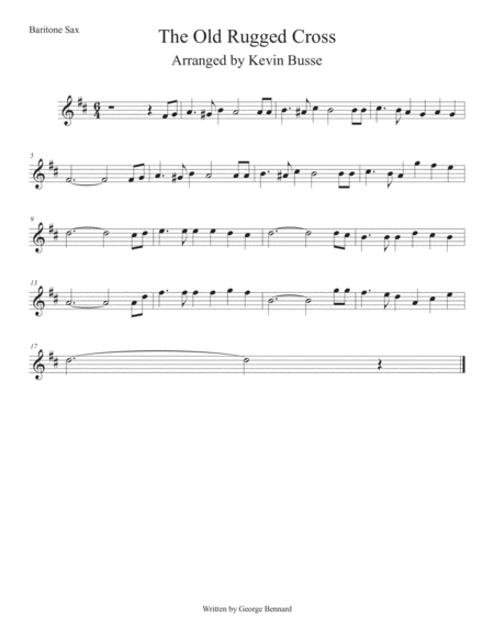 Old Rugged Cross Bari Sax Sheet Music