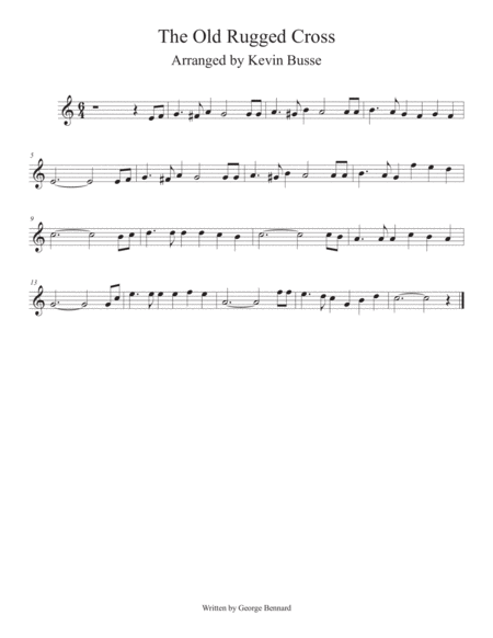 Free Sheet Music Old Rugged Cross Easy Key Of C Alto Sax