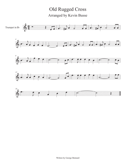 Free Sheet Music Old Rugged Cross Easy Key Of C Trumpet