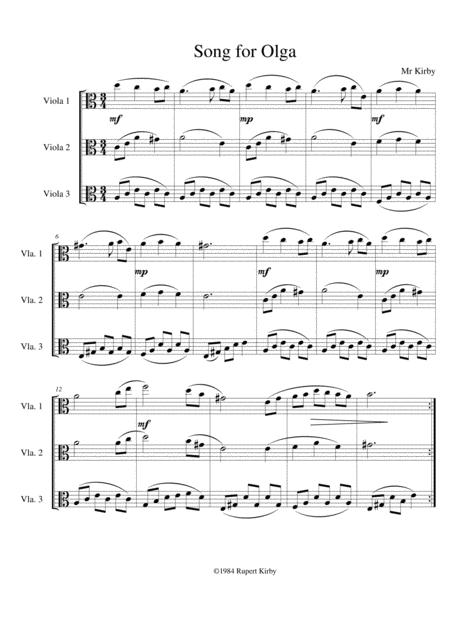 Free Sheet Music Olgas Song Viola Trio