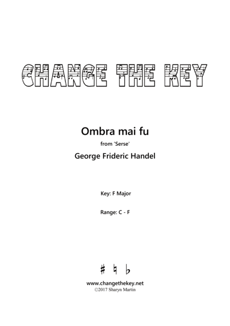 Free Sheet Music Ombra Mai Fu F Major