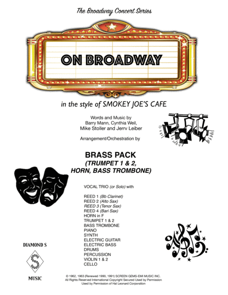 Free Sheet Music On Broadway Brass Pack Trumpet 1 2 Horn In F Bass Trombone