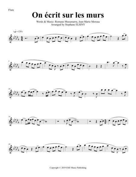 On Crit Sur Les Murs Karaok For Flute Sheet Music