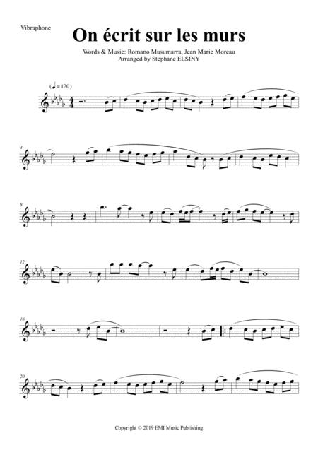 On Crit Sur Les Murs Karaok For Keyboard Percussion Sheet Music