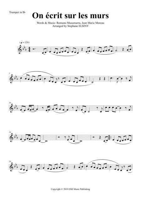 Free Sheet Music On Crit Sur Les Murs Karaok For Trumpet In Bb