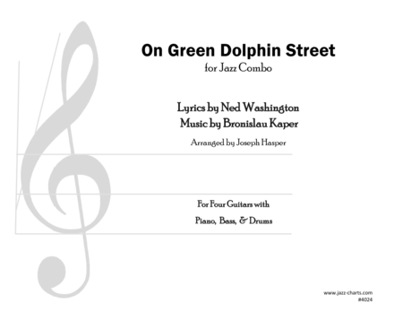 On Green Dolphin Street 4 Guitars And Rhythm Section Sheet Music