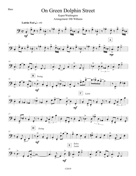 On Green Dolphin Street Strings Bass Sheet Music