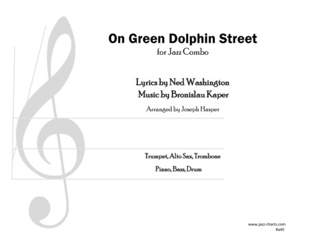 On Green Dolphin Street Trumpet Alto Sax Trombone And Rhythm Section Sheet Music