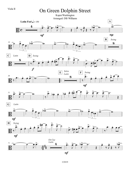 Free Sheet Music On Green Dolphin Street Viola 2