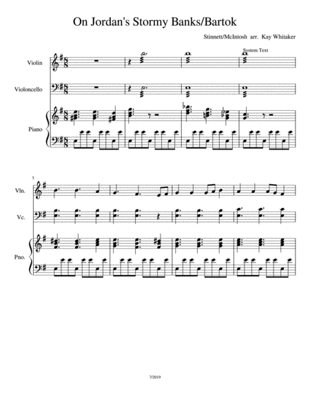 Free Sheet Music On Jordans Stormy Banks