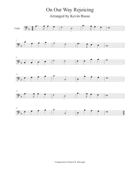 On Our Way Rejoicing Cello Sheet Music