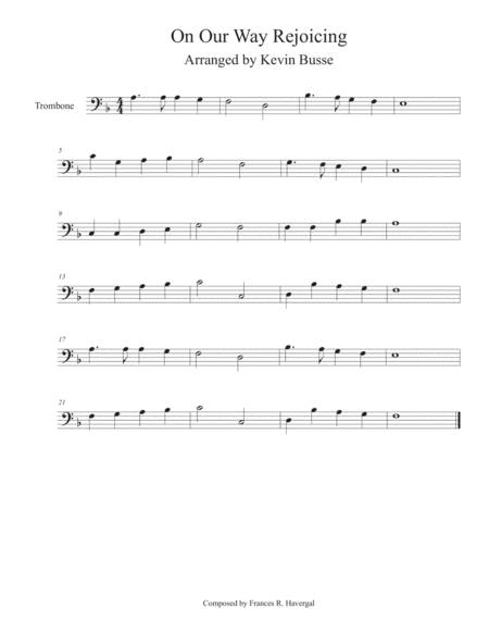 On Our Way Rejoicing Trombone Sheet Music