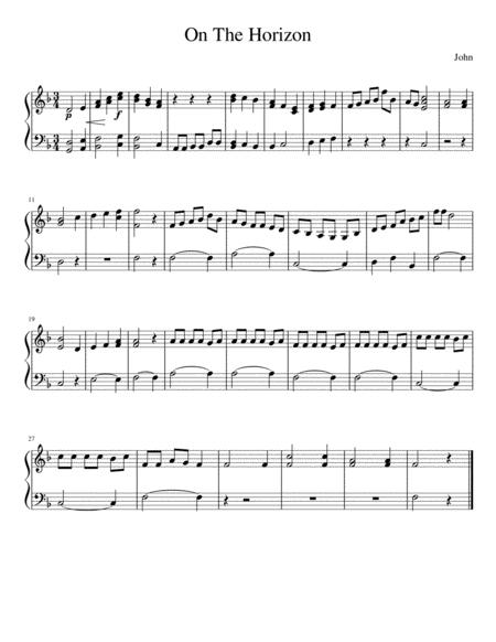 On The Horizon Sheet Music