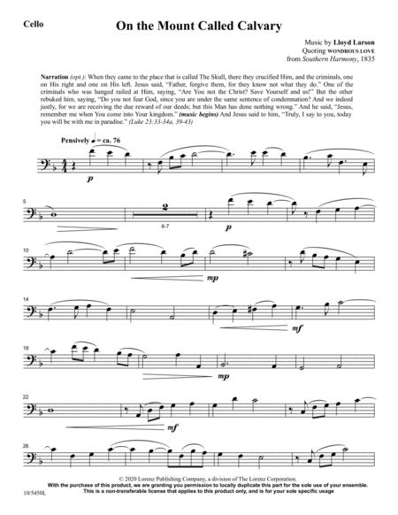 On The Mount Called Calvary Cello Part Digital Download Sheet Music