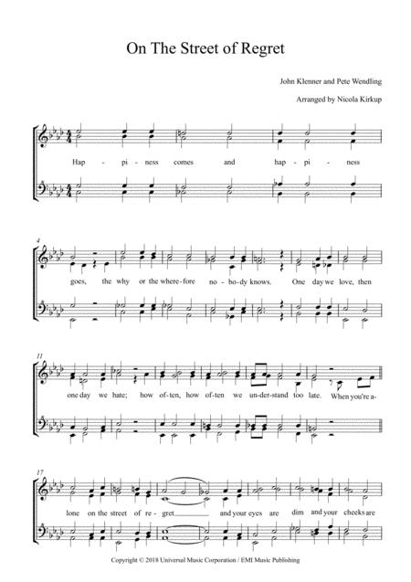 On The Street Of Regret Sheet Music