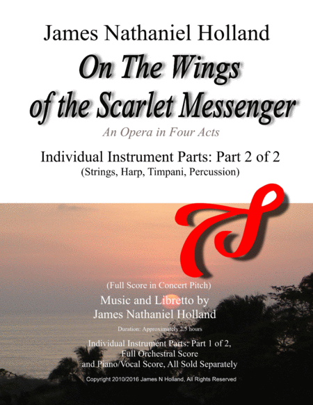 On The Wings Of The Scarlet Messenger Opera Instrument Parts Part 2 Of 2 Strings Harp Timpani Percussion Sheet Music